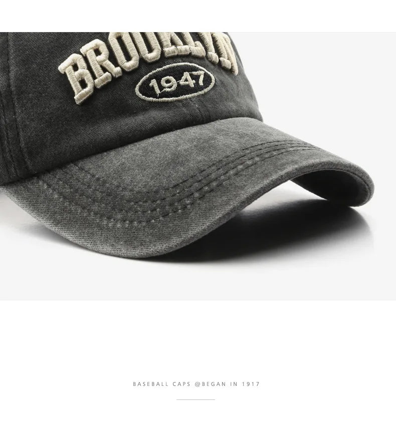 Brooklyn Alphabet Baseball Cap Men Women's Cowboy Baseball Cap Summer Cotton Hat Snapback Hip-Hop Hat Casual Gorra Hombre Visor