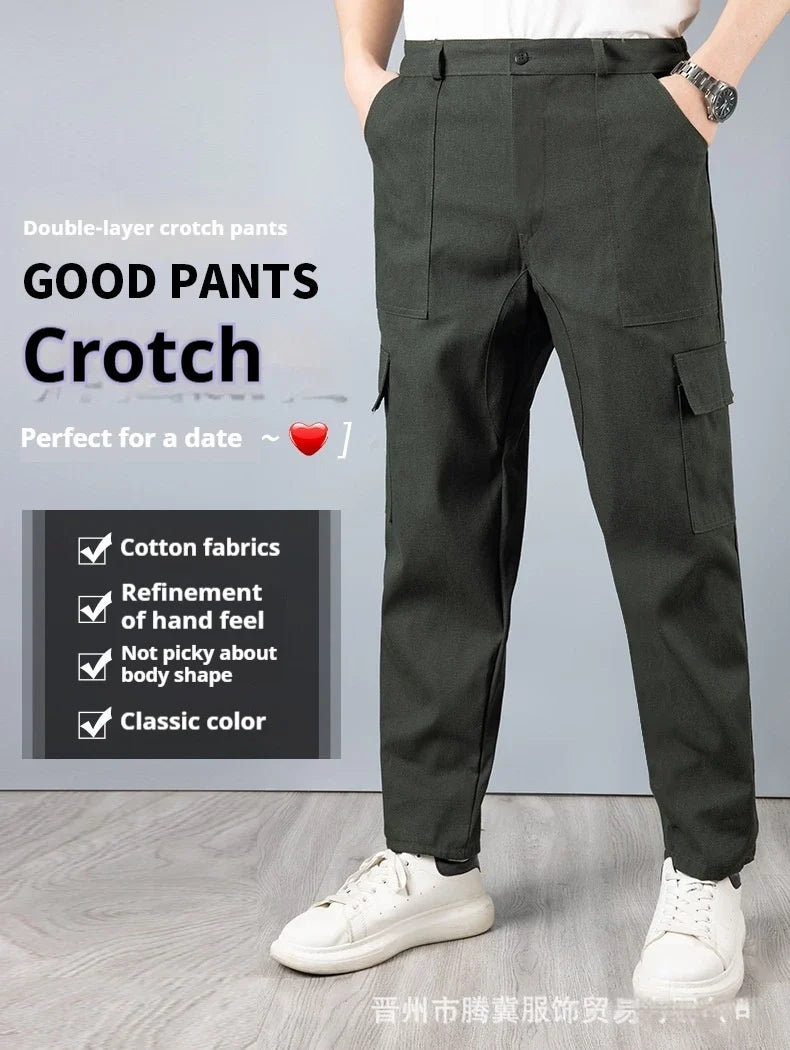 Spring and Autumn Men's Wear Resistant Crotch Work Pants Straight Leg Labor Protection Pants Factory Workshop Camouflage Pants