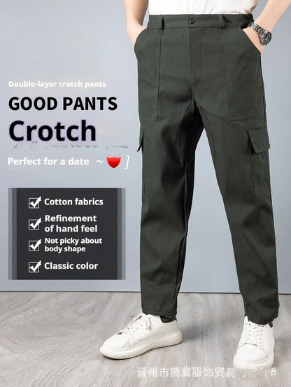 Spring and Autumn Men's Wear Resistant Crotch Work Pants Straight Leg Labor Protection Pants Factory Workshop Camouflage Pants