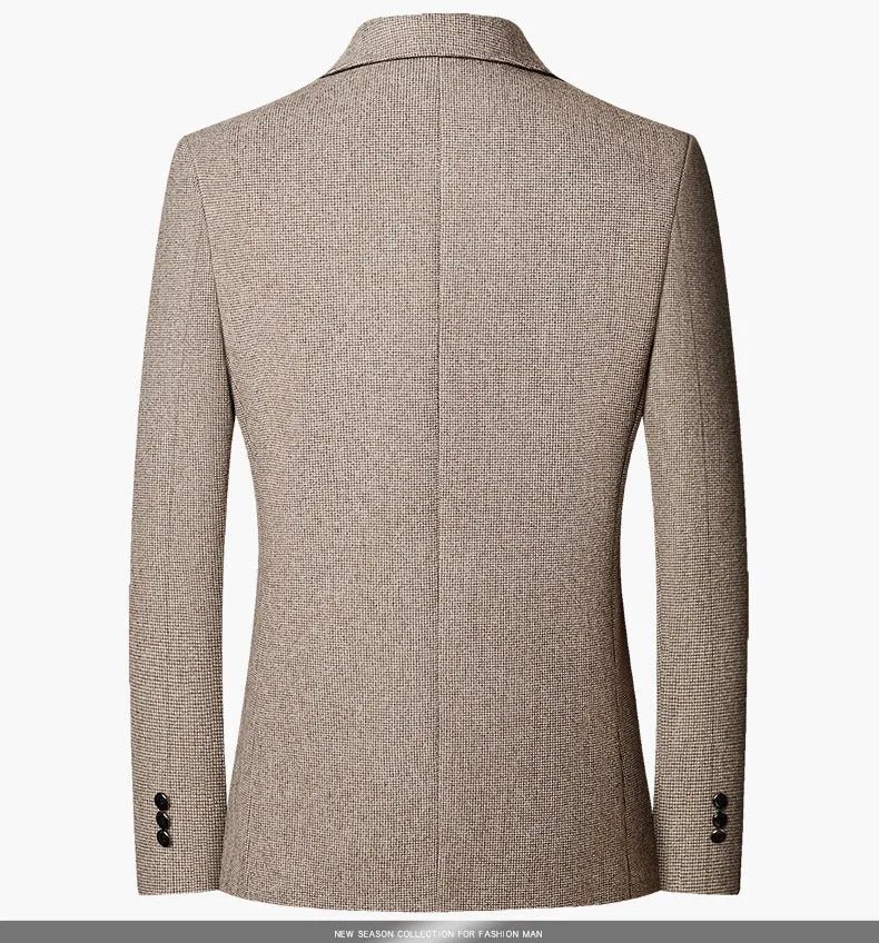 Brand 2026 Spring Elegant Blazer for Men Long Sleeve 2 Button Wedding Party Easy Care Business Blazers Suits Men