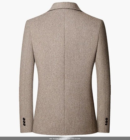 Brand 2026 Spring Elegant Blazer for Men Long Sleeve 2 Button Wedding Party Easy Care Business Blazers Suits Men