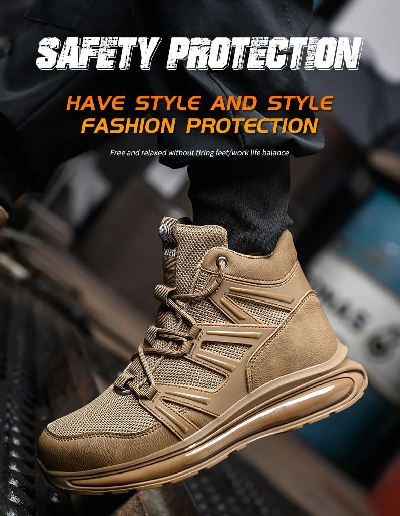 37-50 Fashion 2024 New Safety Shoes Men Anti-smash Work Shoes Anti Slip Indestructible Shoes Protective Sneakers Men Boots