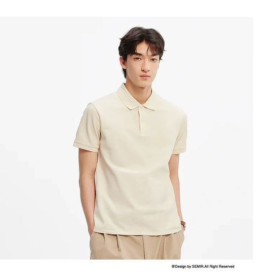 Polo Shirt Men Moisture Wicking Solid Color Short Sleeve T-Shirt 2025 Summer New Slim Fit Top for Active Wear
