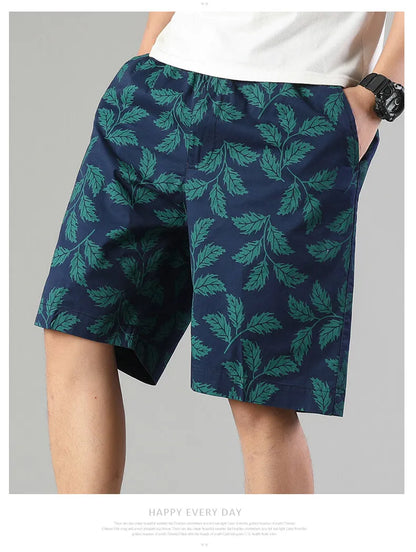 Men's Printed Casual Shorts Summer Light Weight Shorts Outdoor Sports Cool Breathable Beach Relaxed Fit Cotton Cargo Shorts
