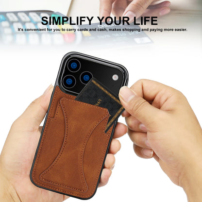 Foldable Kickstand Leather Phone Case For iPhone 17 Pro Max 16 Plus 15 14 13 12 Protective Credit Card Slots Kickstand Cover