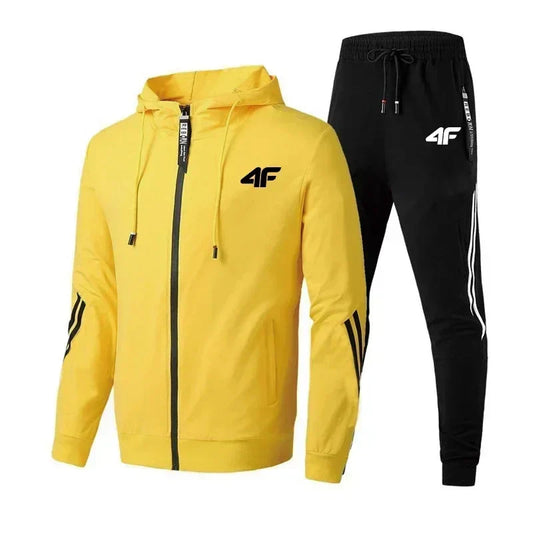 New zipper long-sleeved sportswear set for men, fashionable street style casual wear, soft and comfortable set