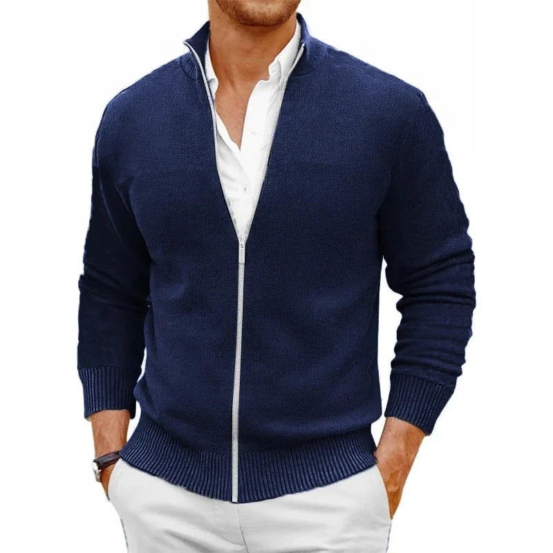 Men's Zipper SweaterCoats Slim Fit Sweaters Stand Cold Blouse Knitwear Fall Winter Cardigan Jumper Warm Streetwear