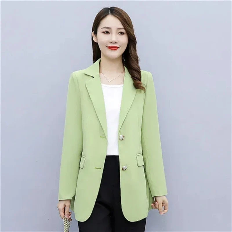 Spring Autumn Office Lady Blazer For Women 2025 Long Sleeve Slim High Quality Blazers Mujer Coats Jacket Winter Clothing Outwear