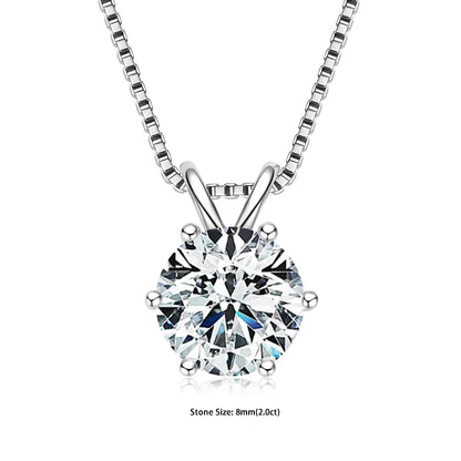 Certified Multi-size Round Moissanite Solitaire Pendant Necklaces 925 Sterling Silver Necklace For Women Jewellry Gifts