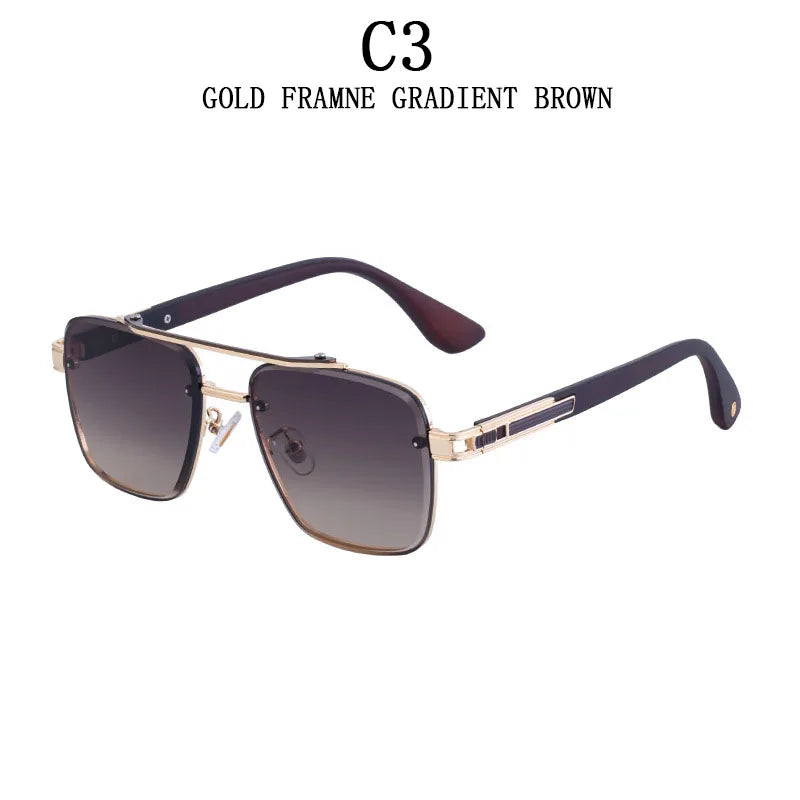 2025 Square Sunglass Men Luxury Sunscreen Rimless Sunglasses Women Vintage Fashion Glasses Gafas De Sol Hombre Lunette De Soleil