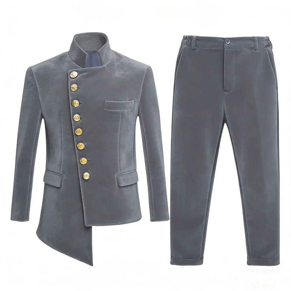 New African Boys Suits 2 Pieces Birthday Party Wear Long Sleeved Slim Fit Suit Set Wedding Guest Clothes Plus Size Tuxedo 2-20T