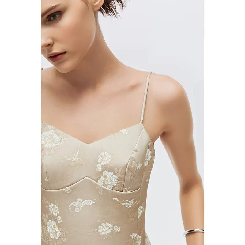 Women Top 2026 Autumn New Jacquard Sling Vest Women Adjustable Shoulder Strap Inner Waist-cinching Sleeveless Top 12651005