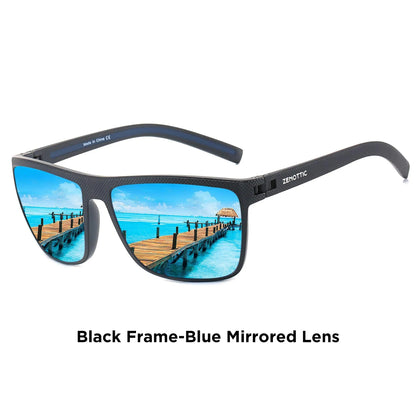 Retro Polarized Sunglasses for Men Lightweight TR90 Frame UV400 Protection Square Sun Glasses Night Vision Goggles