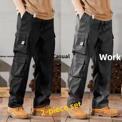 Men's Casual Workwear Pants Large Size 2024 New Style Durable Leisure Set for Construction Work Summer Wear Elastic Cuff