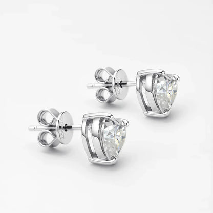 925 Sterling Silver 6.5*6.5mm Heart Moissanite Diamond Women Ear Studs Earrings Wedding Engagement Fine Jewelry Wholesale
