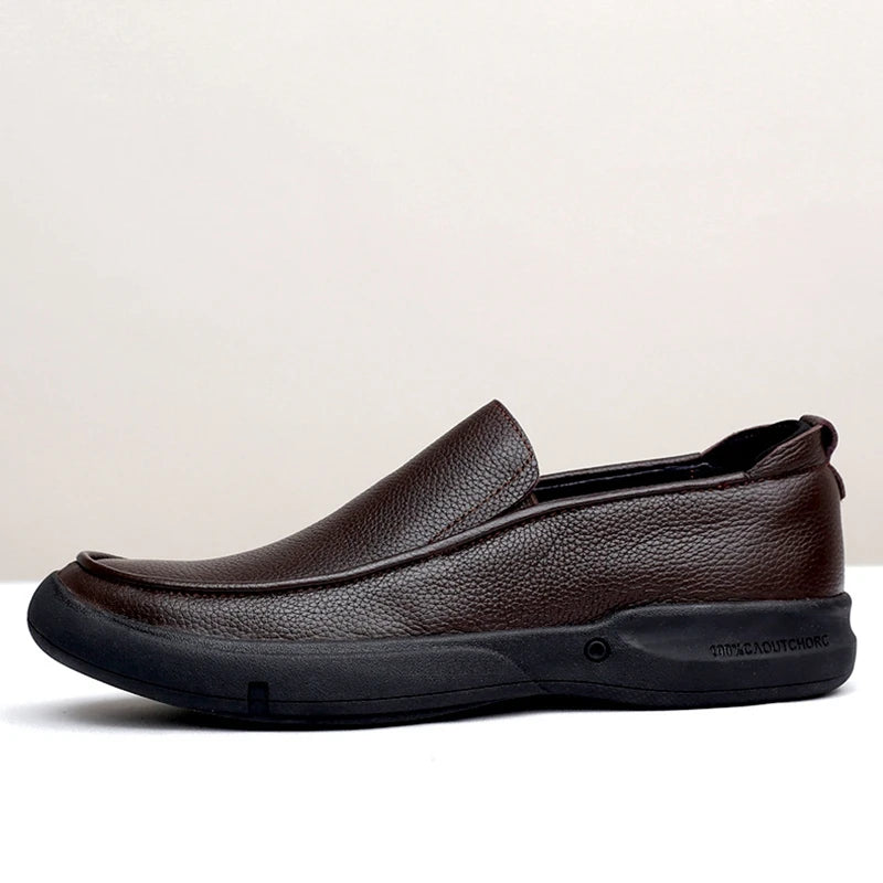 Leather Men Formal Shoes Luxury Brand 2026 Men's Loafers Dress Moccasins Breathable Slip on Black Driving Shoes Plus Size 37-48