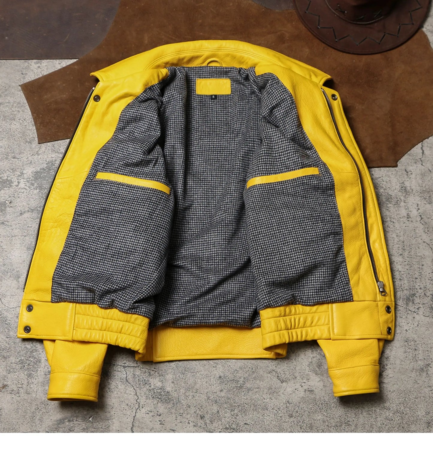 Spring Autumn Cool Handsome Short Yellow Soft Pu Leather Jacket Men Turn-down Collar Luxury Designer Clothes 2025