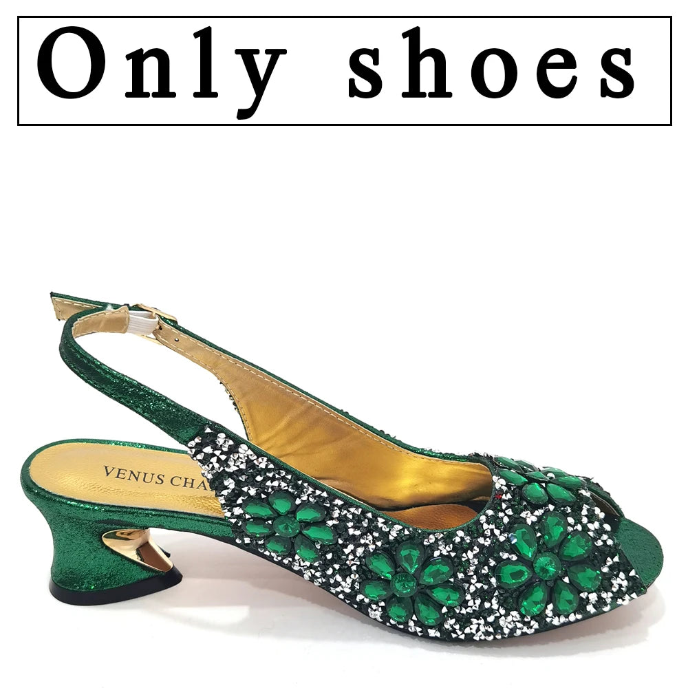 Summer Sandals for Party and Weddings Peep-Toe Bridal Shoes Women 2023 Comfortable Shoes and Bag Set for Lady