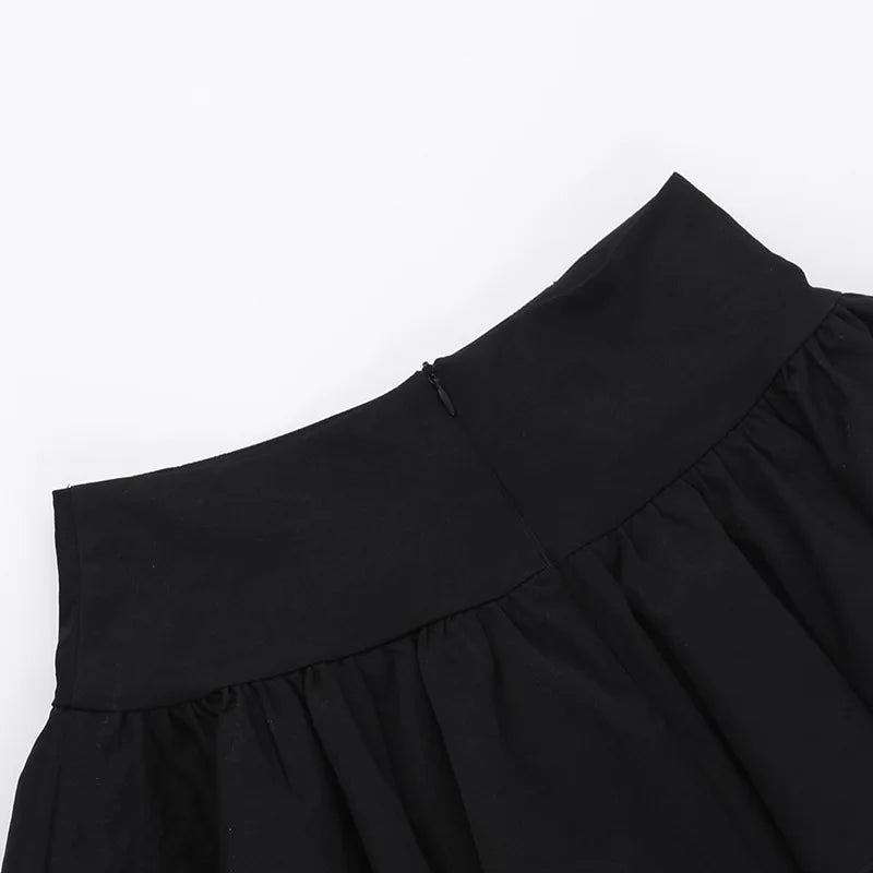 Punk Cross Patchwork Pleated Skirts Mall Gothic Techwear Bottoms Grunge Aesthetic Women Bandage Mini Skirt Alt Clothes