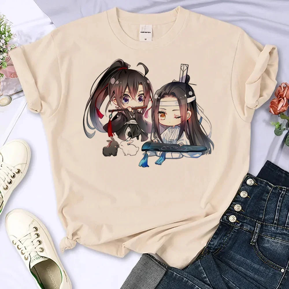 Mo Dao Zu Shi T-shirts Women Japanese Manga Summer Top Female Manga Clothing Personalized Loose Round Neck T Shirt Top