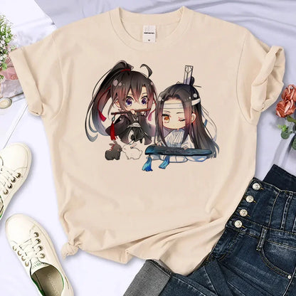 Mo Dao Zu Shi T-shirts Women Japanese Manga Summer Top Female Manga Clothing Personalized Loose Round Neck T Shirt Top