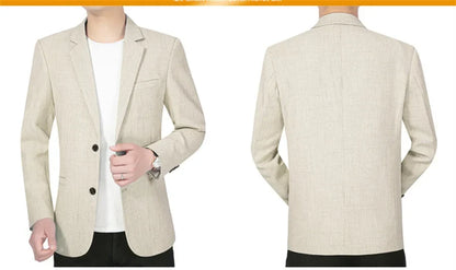 Sky Blue Men's Suit Jacket Thin Blazers Spring Autumn Solid Business Formal Wear Men Clothing Wedding Coat Oversize 4XL