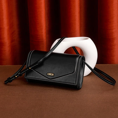 Woman Shoulder Bag Black New Black Simple Magnetic Buckle Flip Small Square Bag