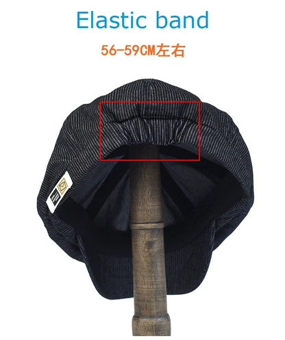 Stripe Newsboy Cap Peaky Casual Octagonal Hat Vintage Soft Berets Cap Visor Gatsby Flat Ivy Hat Four Seasons