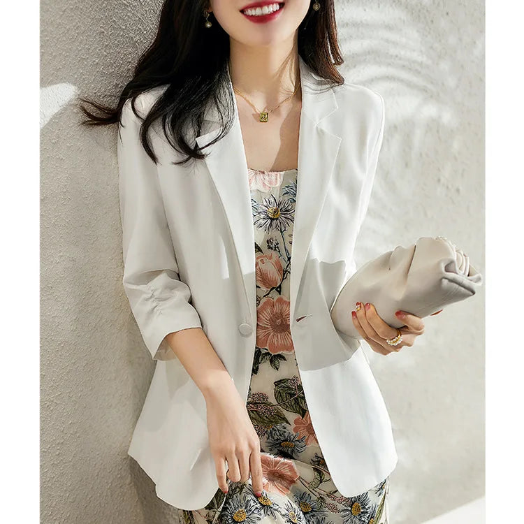 Women Blazer office lady outwear western suit jacket Top 18MM 100% natural mulberry silk 3 solid colors, S-538
