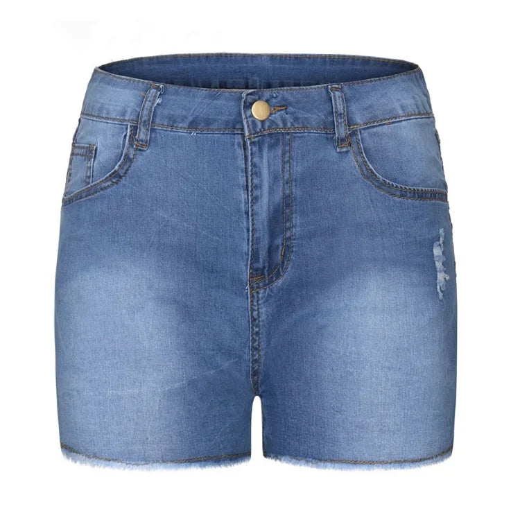 Sexy Hot Slim Denim Shorts Women Fashion Trendy All-match Solid Color Tight High Waist Short Jeans Lady Commuting Cowboy Outfits