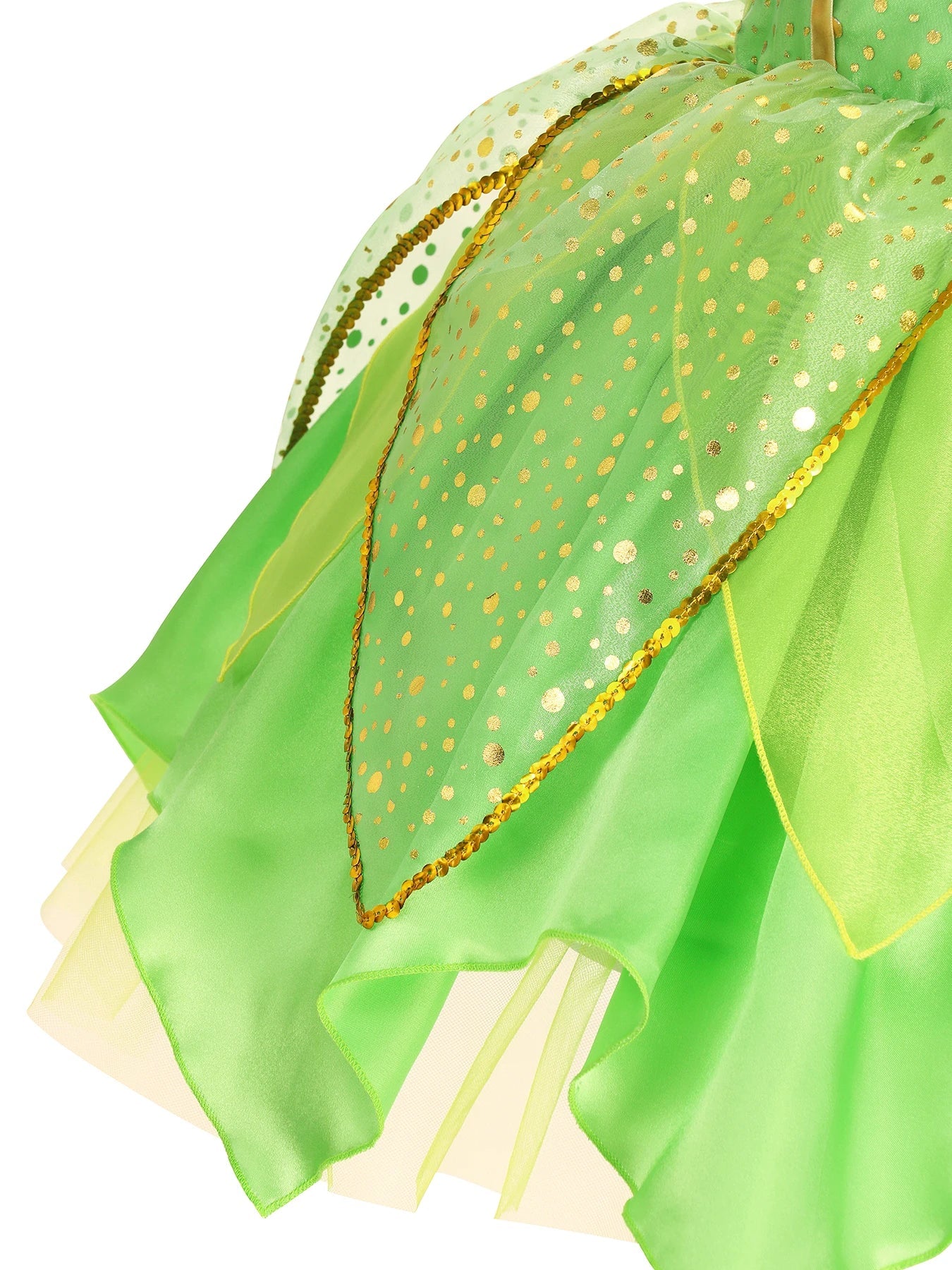 Child Girl Bell Costume Halloween Costume for Kids Green Dress Fancy Fairy Princess Cosplay Carnival Party Ball Gowns with Wing