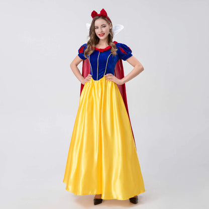 Adult Cosplay Dress Snow White Girl Princess Dress Women Adult Cartoon Princess Snow White Halloween Party Costume