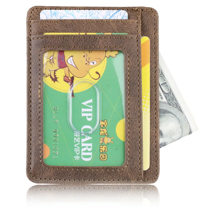 Blocking Wallet Business Card Cover for Case Super Thin Men Leather Credit Card Holder Card Travel Wallet Minimalist Wallet
