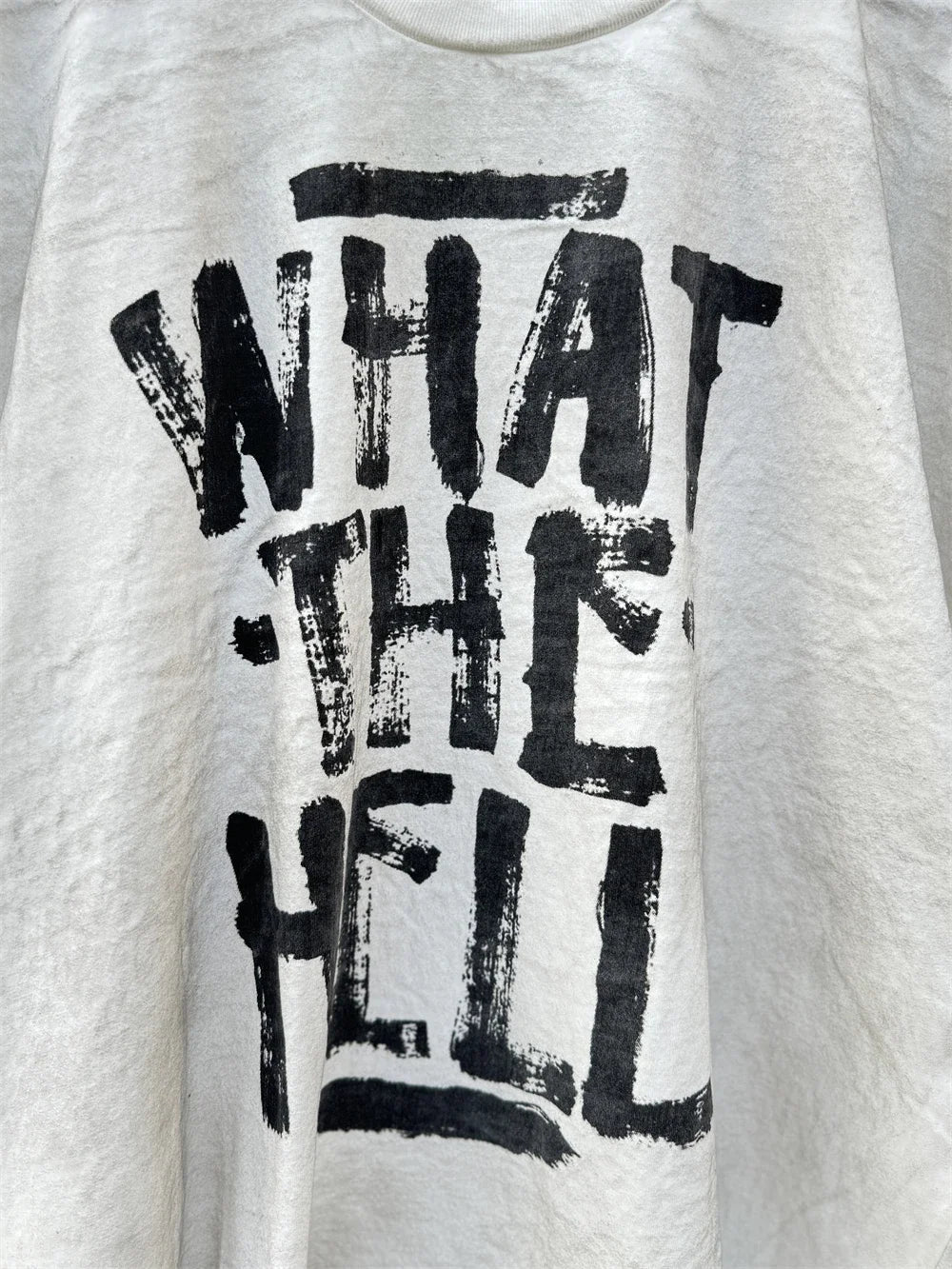 WHAT THE HELL Saint T-Shirts Men Women Best Quality Heavy spray dirty dirty soil air Washed TEE Vintage T Shirt