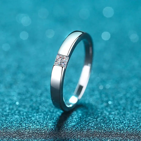 0.3CT Princess Cut Moissanite Engagement Ring for Women Men Colorless Diamond Weddig Bands Sterling Silver Bridal Gift
