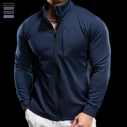 Men Running Jackets Gym Zipper Sport Jacke Jogging Training Quick-drying Fitness Sweatshirt Outdoor Casual Running Sportswear