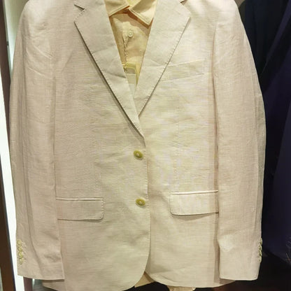 Men's Spring and Summer New Linen Blazer, Thin Vintage British Style Suit Jacket, Linen Material for Middle-Aged Business
