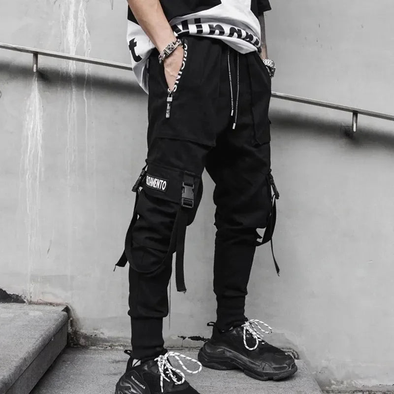 Mens Techwear Sweatpants Y2K Streetwear Jogging Pants Men Hip Hop Street Dance Casual Trousers Vintage Cargo Pant Pantalon Homme