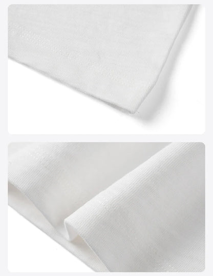 Summer New Super Loose Heavyweight 300gsm Slub Cotton T-shirts Men Letter Embroidery Tops