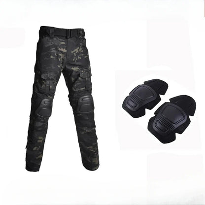 2025 Outdoor Combat Pants +Knee Pads Men Tactical Hunting Pant Camo Pants Quick Dry Sport Multi-pocket Clothes Wear Resistant