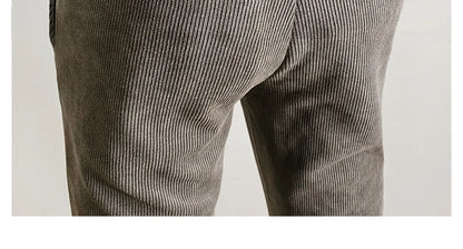 2025 Winter Men Suit Pants Woolen Thicken Keep Warm Formal Trousers Pantalones Hombre Solid Casual Slim Fit Pants Men Clothing