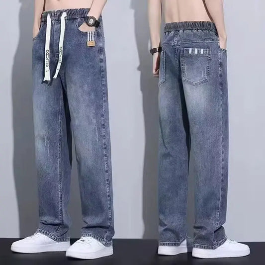 Men's Loose Fit Straight Leg Wide Leg Pants New Spring/Summer Casual American Trendy Brand Boys' Casual Jeans