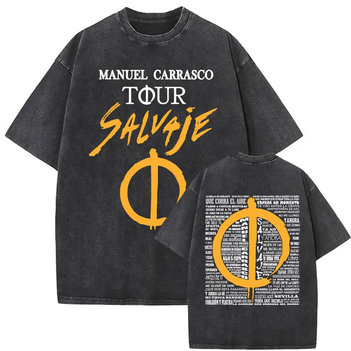 Manuel Carrasco Salvaje Desde Ia Raiz 2026 Vintage Washed T-shirt Men Women Fashion Hip Hop Punk 100% Cotton T Shirts Streetwear