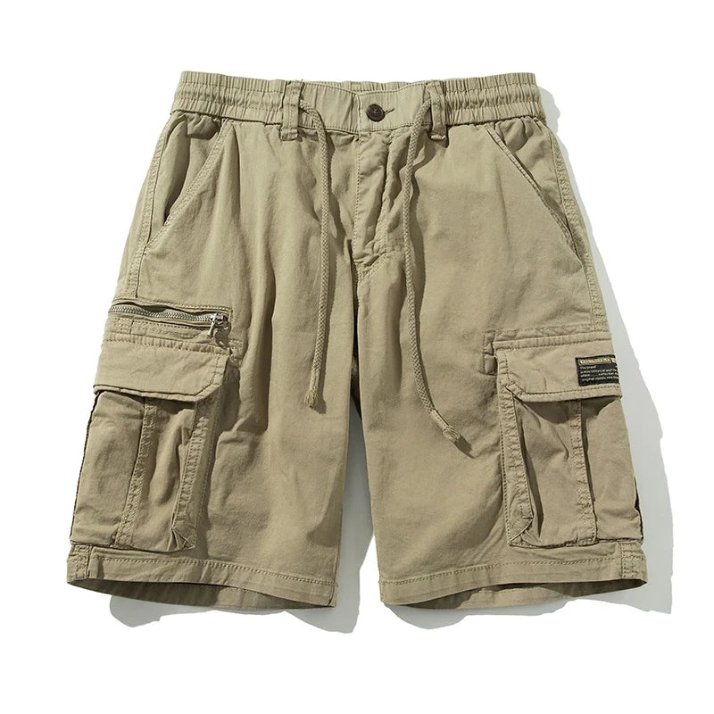 Men Summer New Multi Pocket Cargo Shorts Men Cotton Loose Breathable Fashion Trend Casual Versatile Five Points Pants Men Shorts