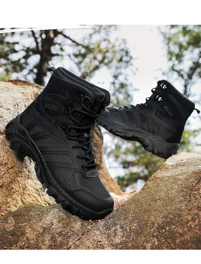 Men Tactical Boots Lace Up Desert Military Work Ankle Hiking Shoe Climbing Shoe Army Boot Unisex Size Plus Male Brand Waterproof