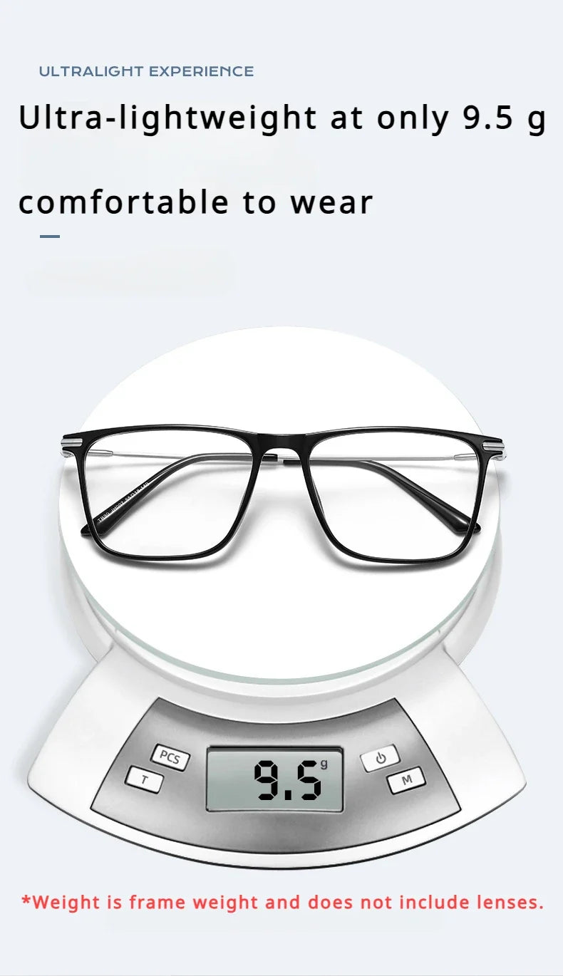 Titanium Classic Men's Square Frames Anti-blue Light Reading Glasses Myopia Can Be Customized Prescription Glasses 007