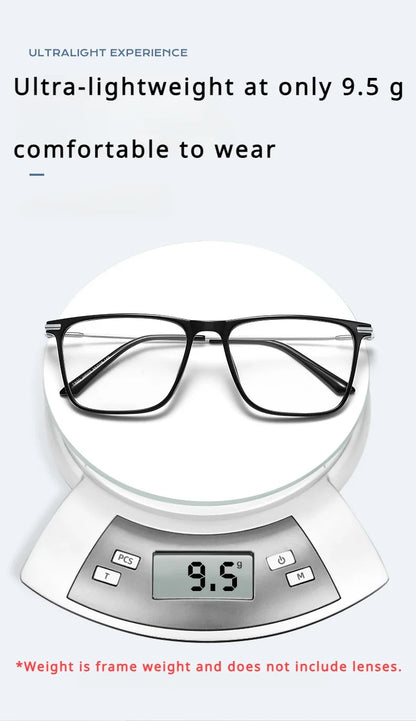 Titanium Classic Men's Square Frames Anti-blue Light Reading Glasses Myopia Can Be Customized Prescription Glasses 007