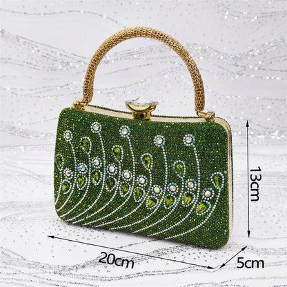 Elegant Italian Rhinestone Pointed-Toe High Heel Shoes with Matching Handbag Set - Stylish & Comfortable Women's Footwear