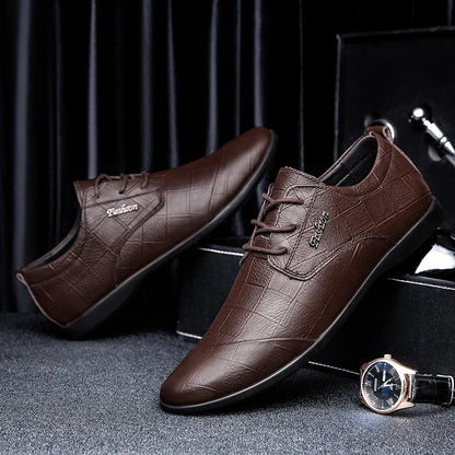 Luxury Business Oxford Genuine Leather Shoes Men Breathable Formal Dress Shoes Male Office Wedding Flats Footwear Evening Dress