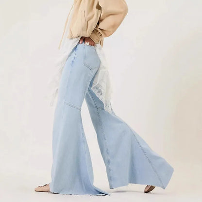 Streetwear Vintage Skinny Washed Flared Jeans Women Korean Fashion High Waist Slim Straight Pants 2025 New Casual Flared Jeans